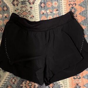 Lululemon Fast and Free High Rise Split 3” Black Shorts